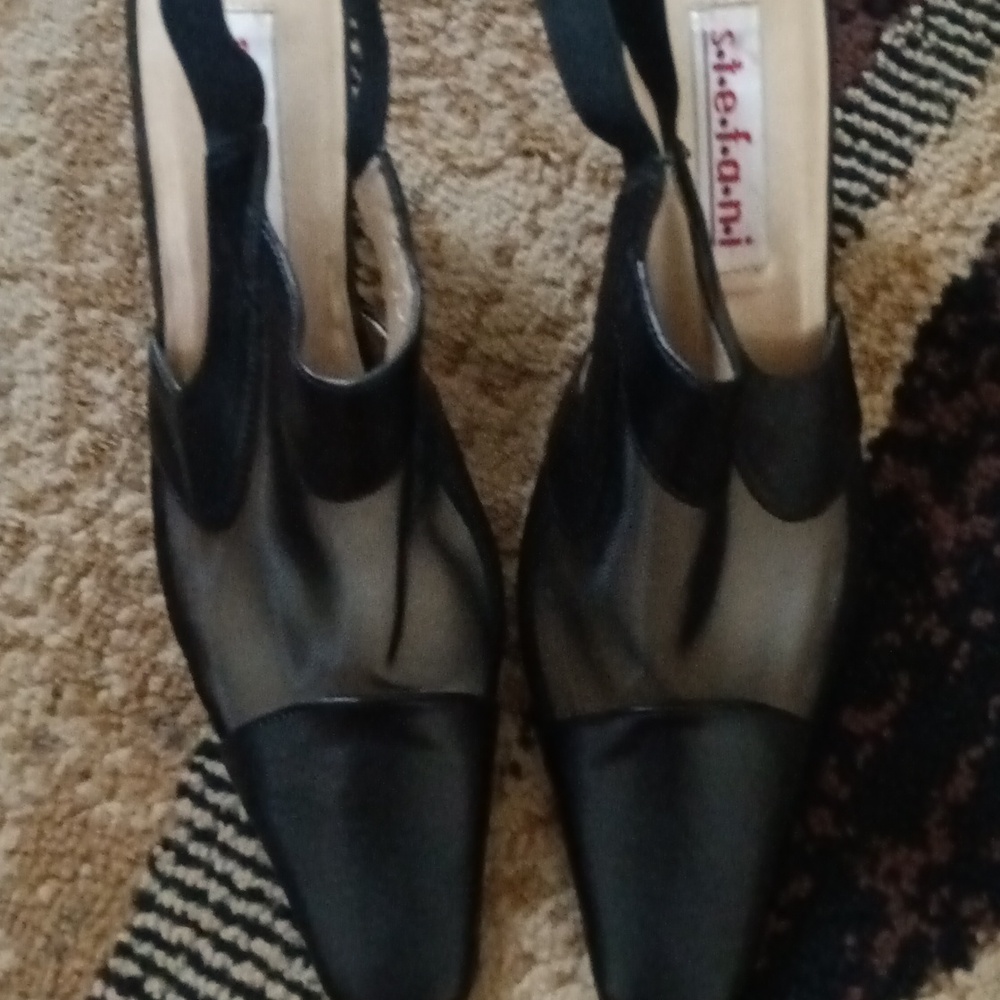 NEW Stefani Black Sling Back Mesh Heels size 9.5